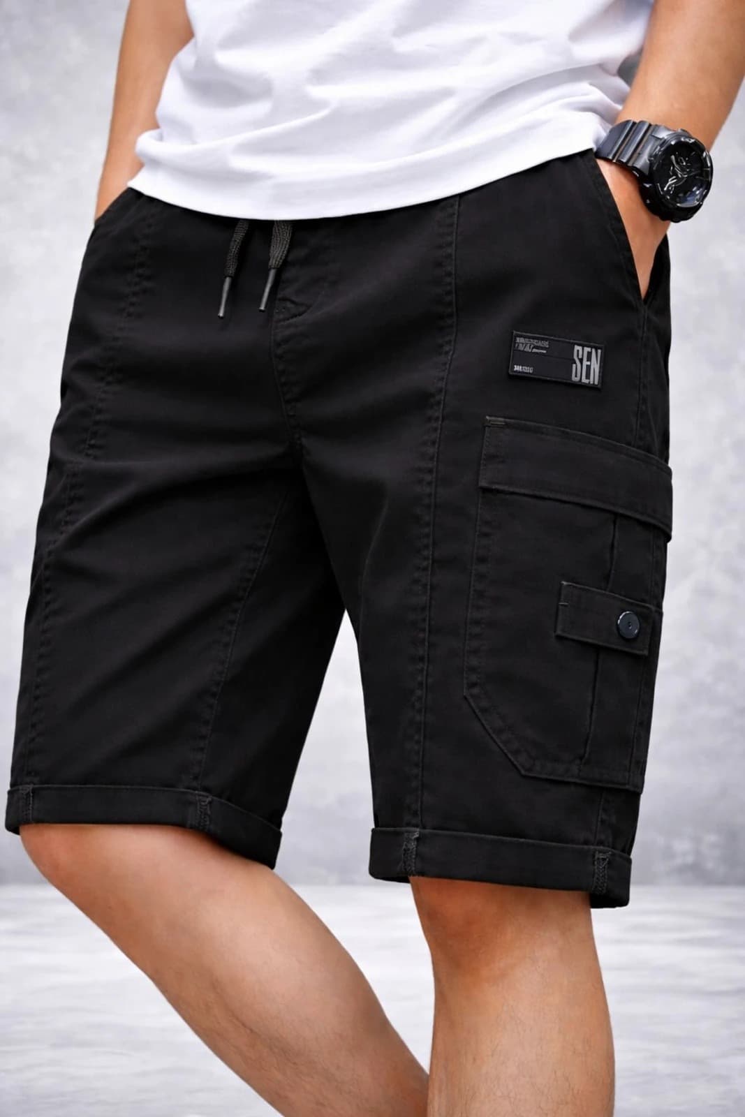 Solid Men Cargo Shorts 2
