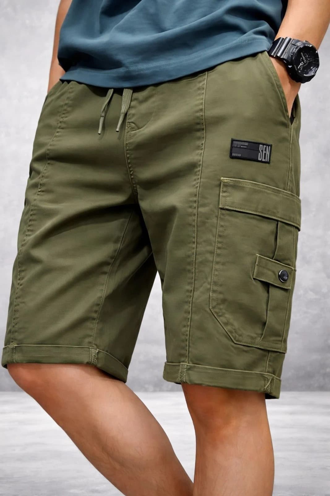 Solid Men Cargo Shorts 2