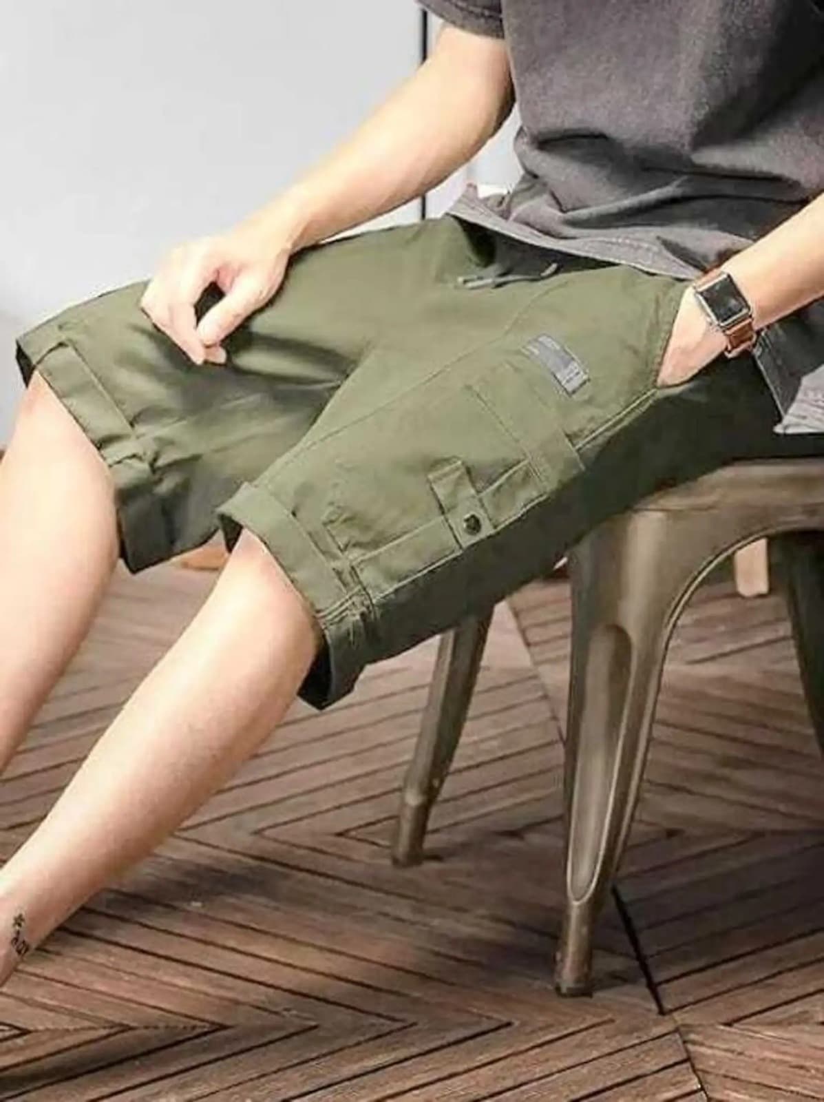 Solid Men Cargo Shorts 3