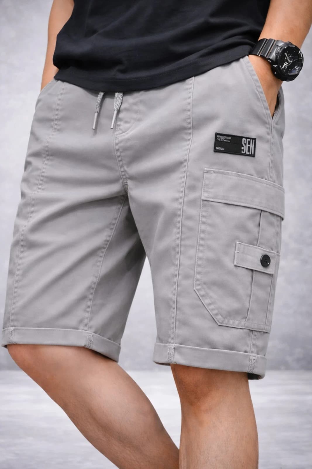 Solid Men Cargo Shorts 2