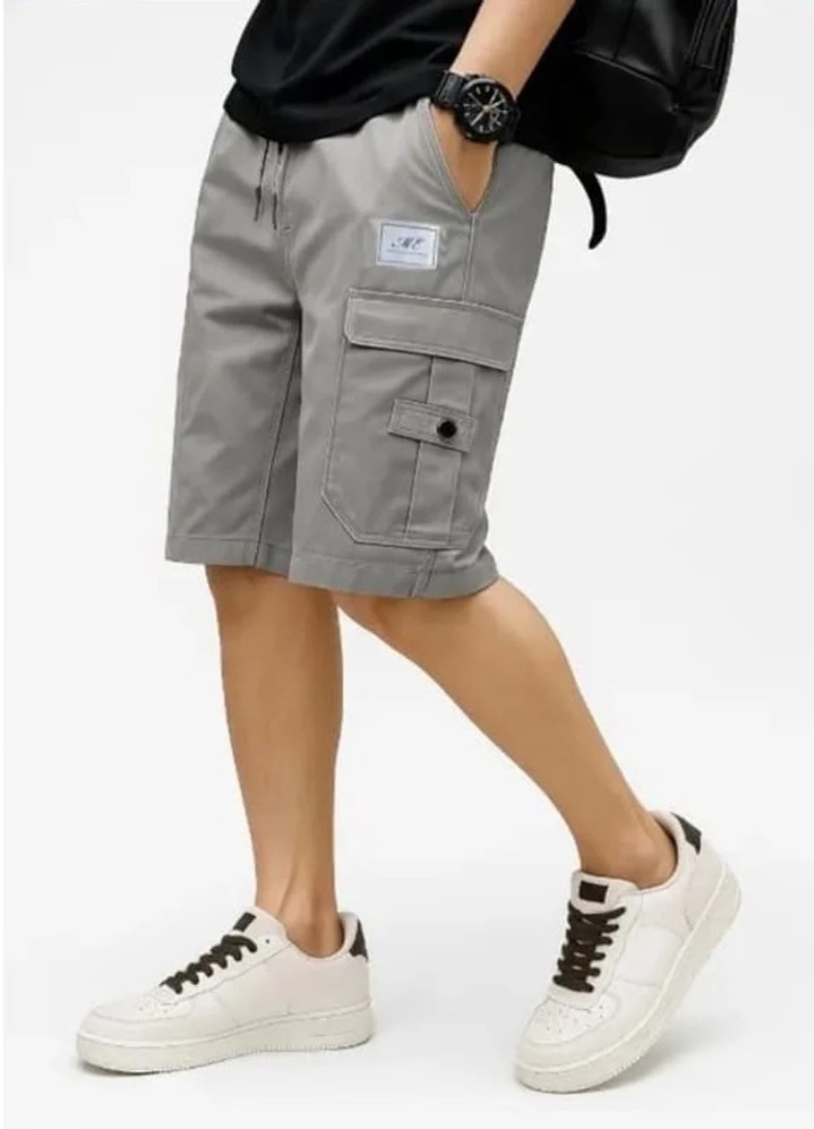 Solid Men Cargo Shorts 4