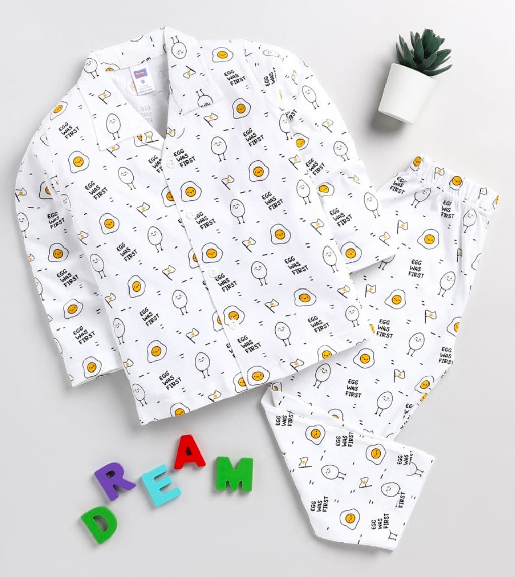 Dream White Kids Night Suit