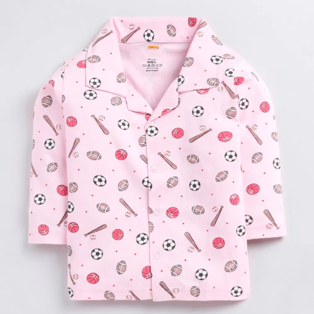 Football Pink Kids Night Suit 2