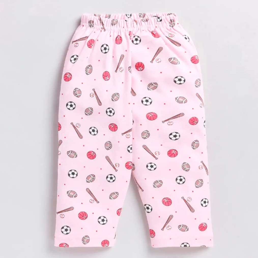 Football Pink Kids Night Suit 5