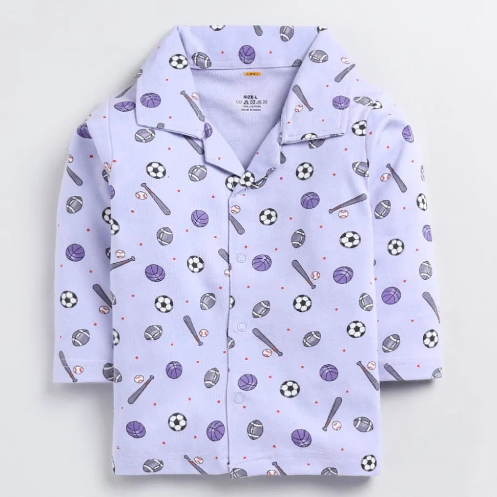 Football Purple Kids Night Suit 3