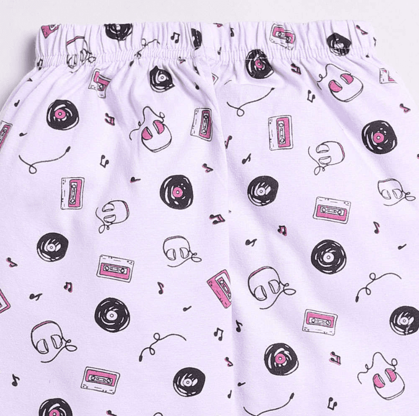 Music Purple Kids Night Suit 4