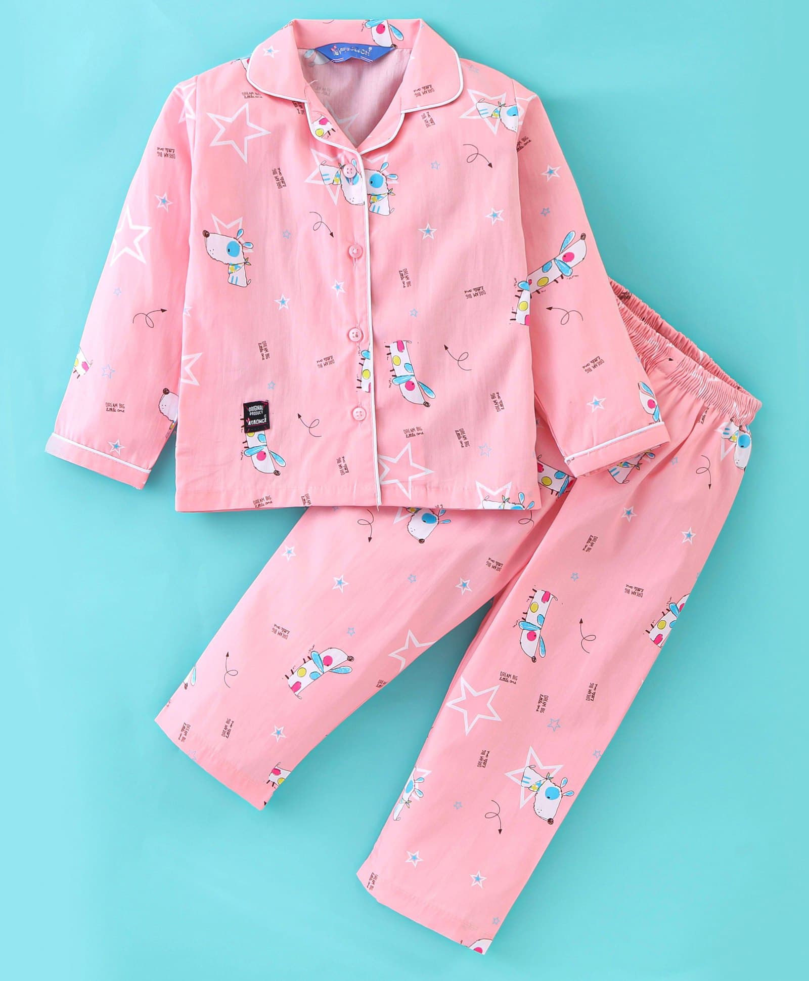 Nobita Pink Kids Night Suit